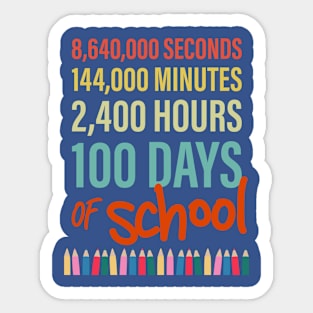 100 Days of School, Hours, Minutes and Seconds with Crayons Sticker